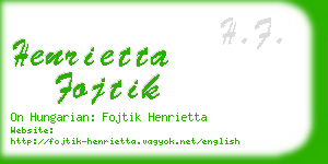 henrietta fojtik business card